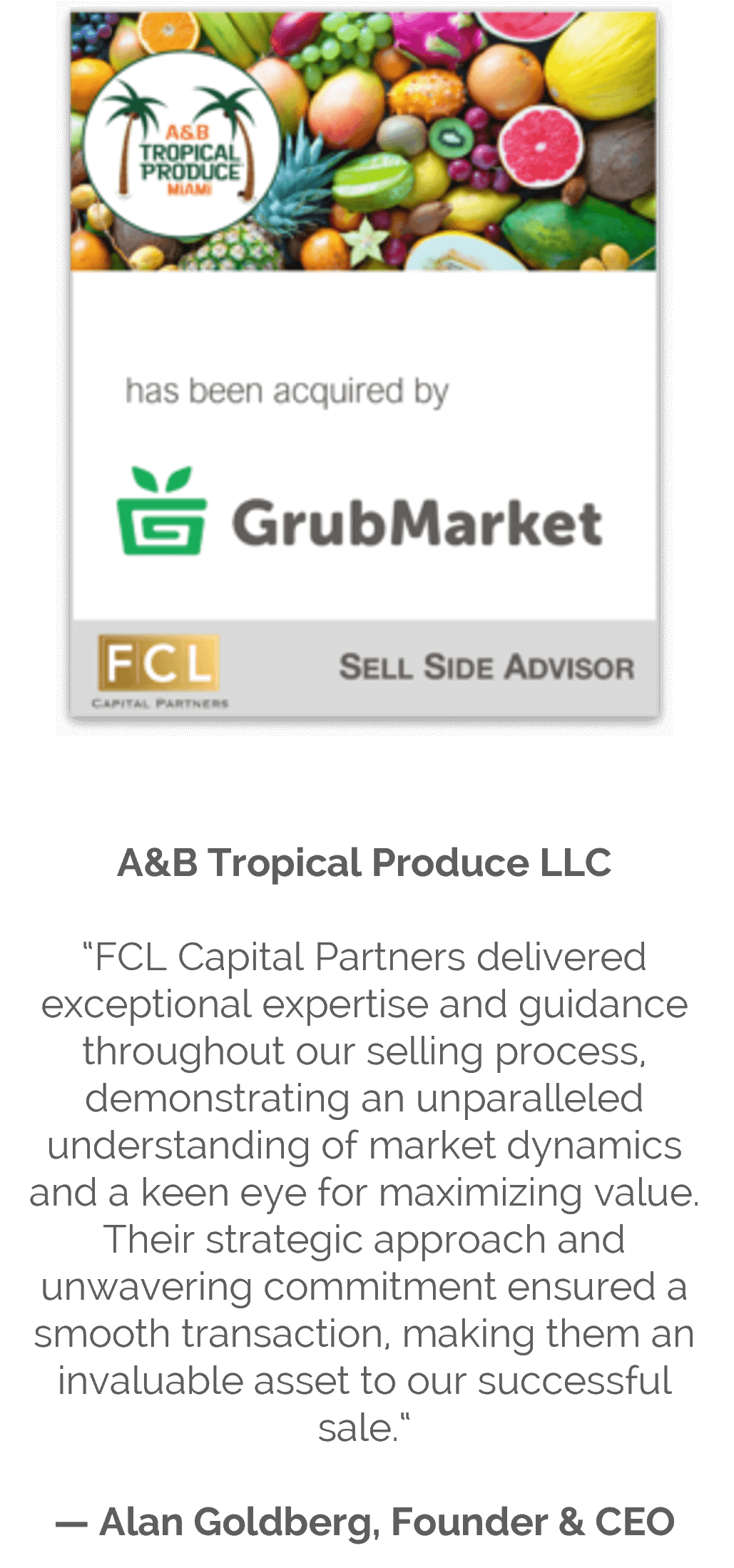 A&B Tropical Produce testimonial